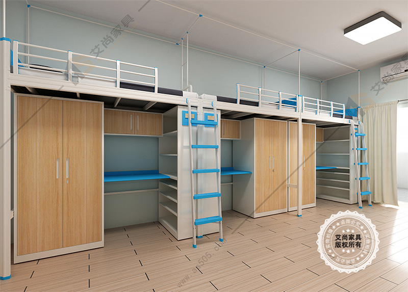 侧梯-三人连体公寓床