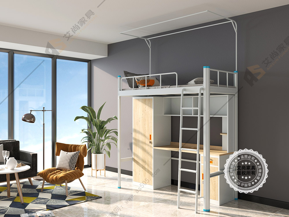 单人床上下铺铁床